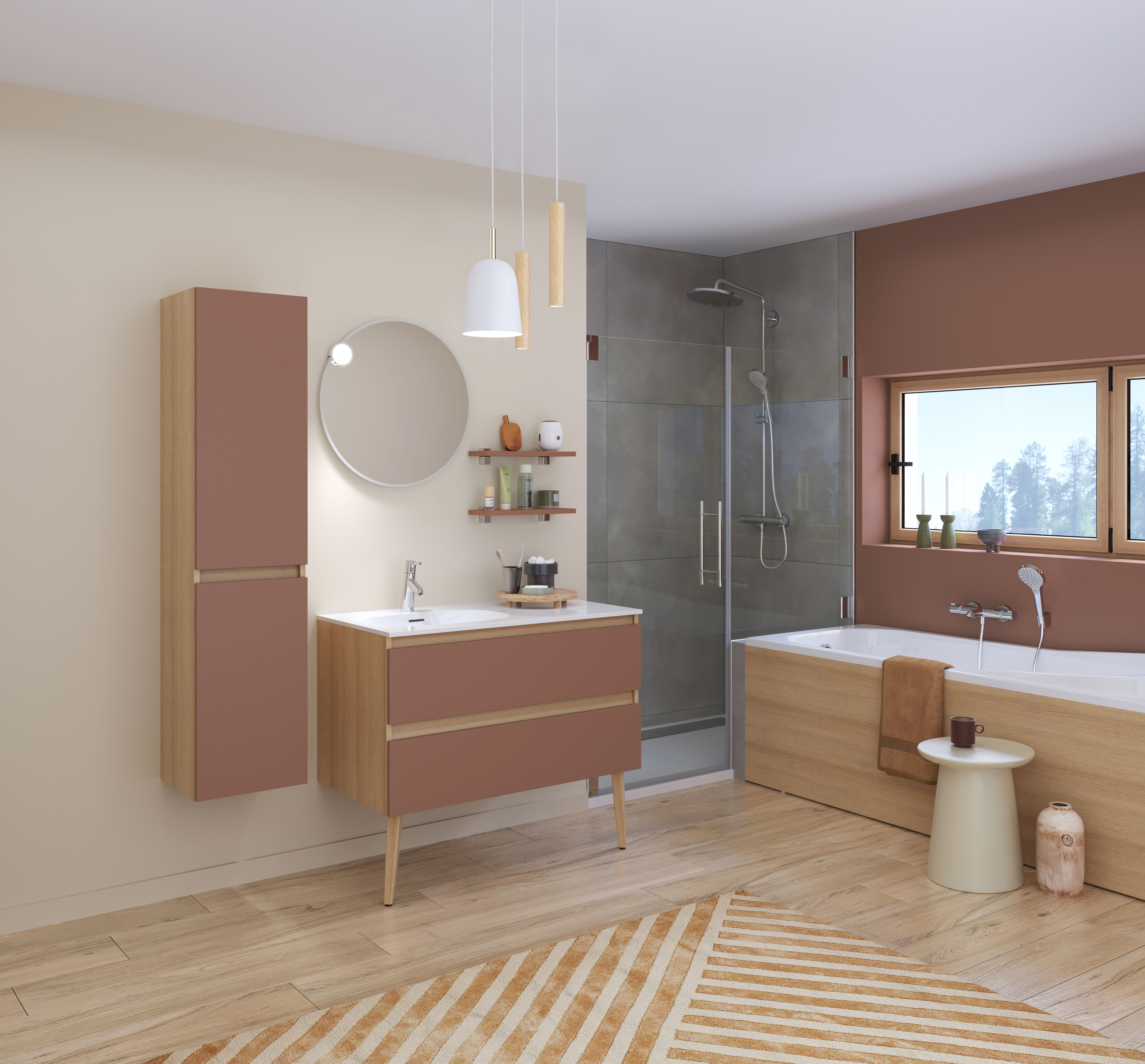 Salle de bains Delpha Intuitive Terracotta mat