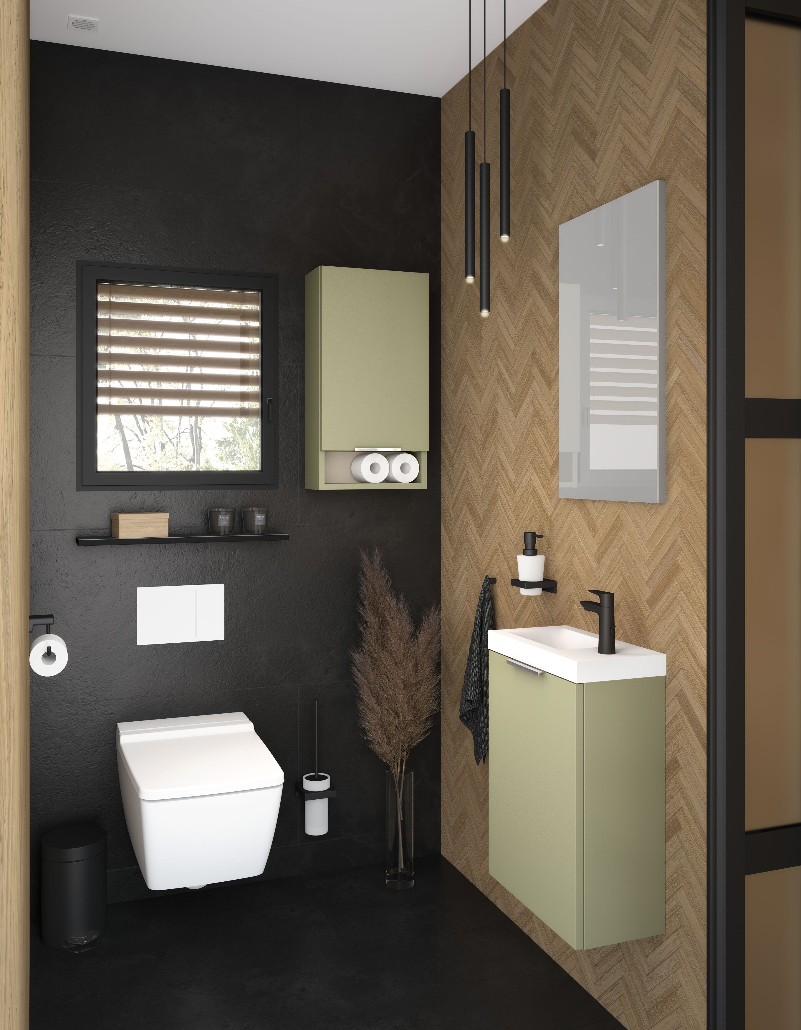 Delpha WC vert olive mat