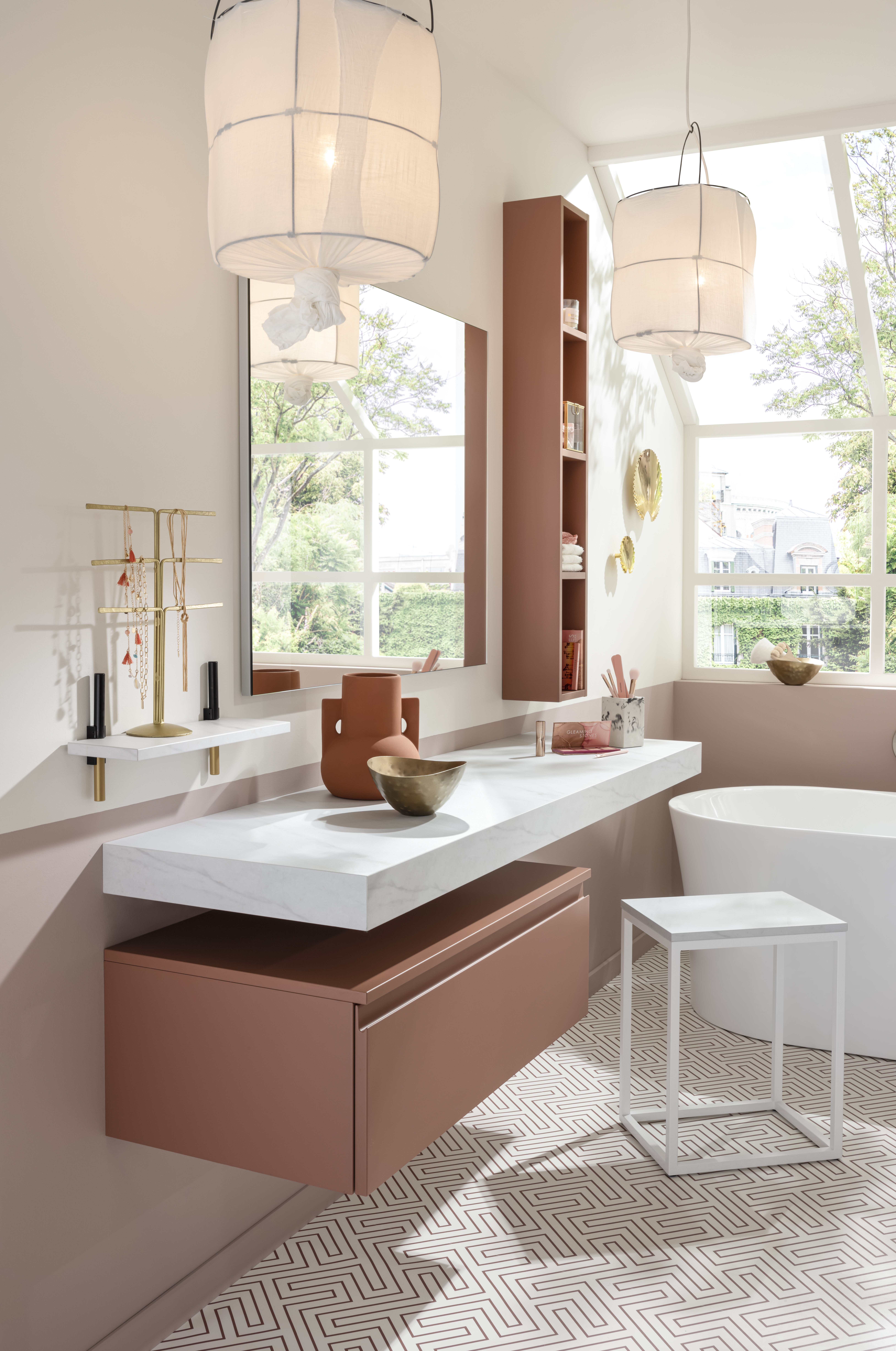 Salle de bains Delpha X Cécile Siméone : Zoom espace coiffeuse